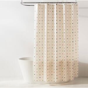 Room Essentials Shower Curtain With Rings Cream White Floral 13 Piece PEVA